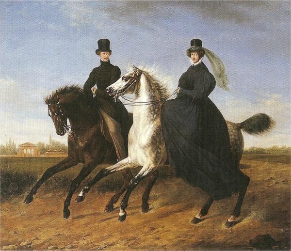 Marie Ellenrieder General Krieg of Hochfelden and his wife on horseback